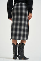 Gonna donna midi Nylane a quadri grigio NYLANE DARKGREYCHECK IRO 