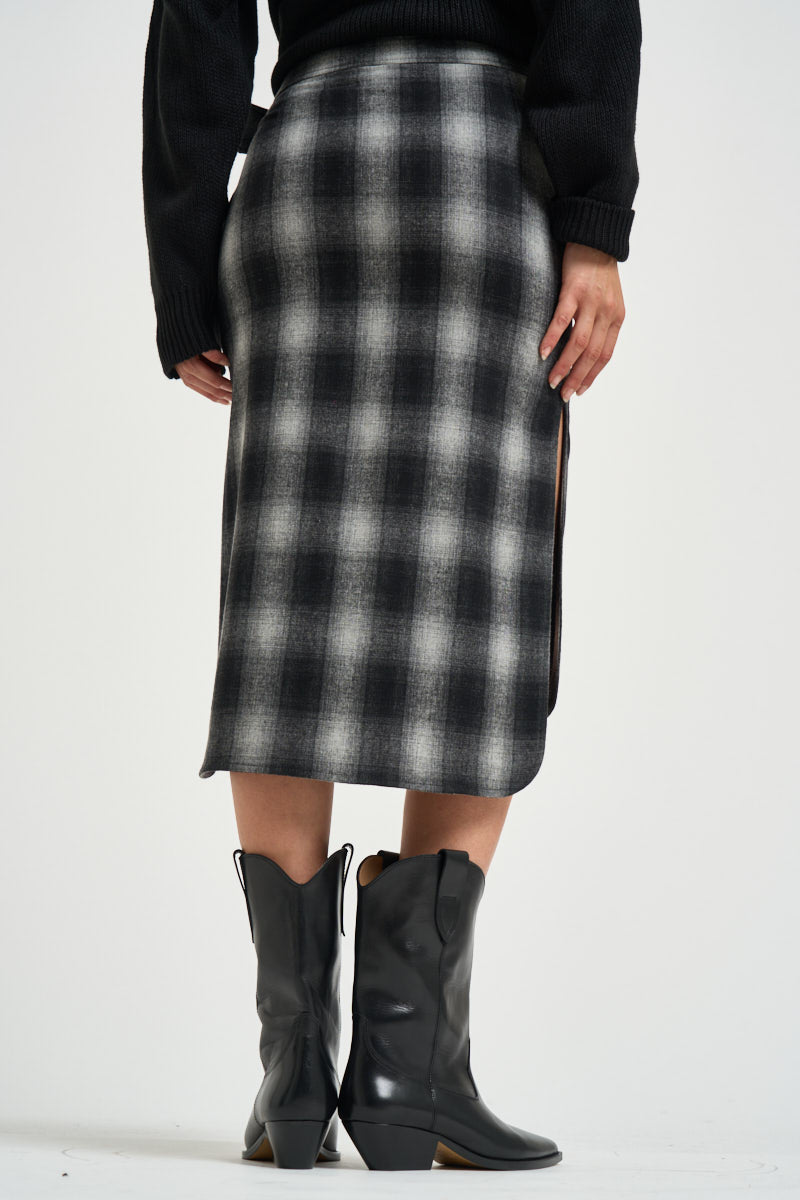 Gonna donna midi Nylane a quadri grigio NYLANE DARKGREYCHECK IRO 