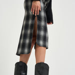 Gonna donna midi Nylane a quadri grigio NYLANE DARKGREYCHECK IRO 
