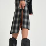 Gonna donna midi Nylane a quadri grigio NYLANE DARKGREYCHECK IRO 