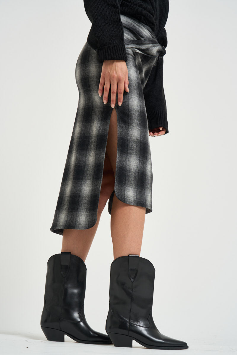 Gonna donna midi Nylane a quadri grigio NYLANE DARKGREYCHECK IRO 