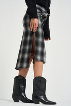 Gonna donna midi Nylane a quadri grigio NYLANE DARKGREYCHECK IRO 