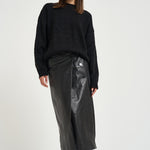 Gonna donna lunga Rimera in pelle nera RIMERA BLACK IRO 