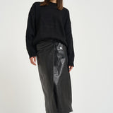 Gonna donna lunga Rimera in pelle nera RIMERA BLACK IRO 