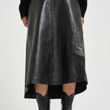 Gonna donna lunga Rimera in pelle nera RIMERA BLACK IRO 