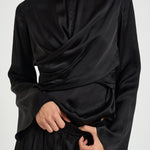 Blusa donna Neame drappeggiata nera HT0894FA D3J13I01BK ISABEL MARANT 