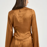 Blusa donna Neame drappeggiata tabacco HT0894FA D3J13I50CA ISABEL MARANT 