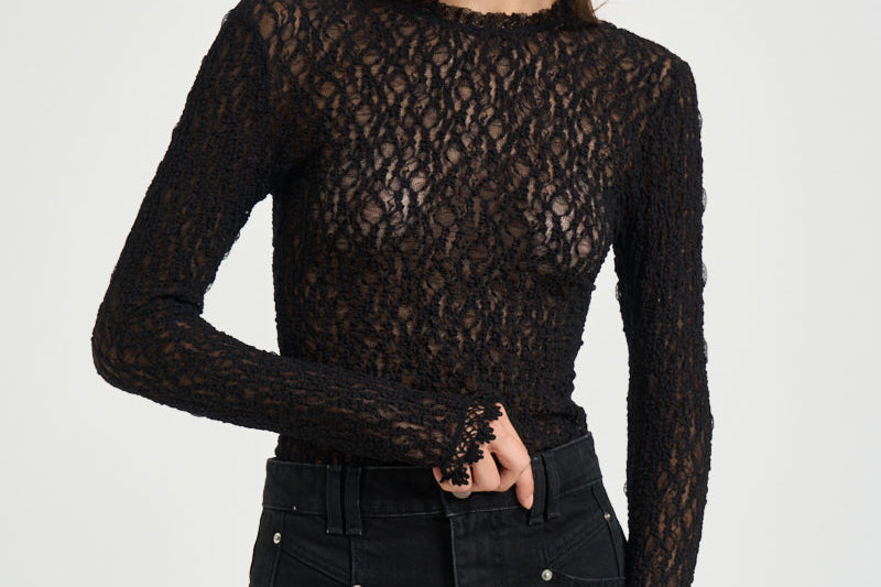 Top donna Brany in pizzo nero HT0926FA D3J17I01BK ISABEL MARANT 