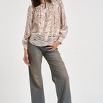 Blusa donna con stampa animalier panna HT0984FB D4J16IBEKH ISABEL MARANT 