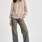 Blusa donna con stampa animalier panna HT0984FB D4J16IBEKH ISABEL MARANT 