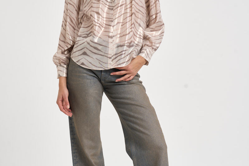 Blusa donna con stampa animalier panna HT0984FB D4J16IBEKH ISABEL MARANT 