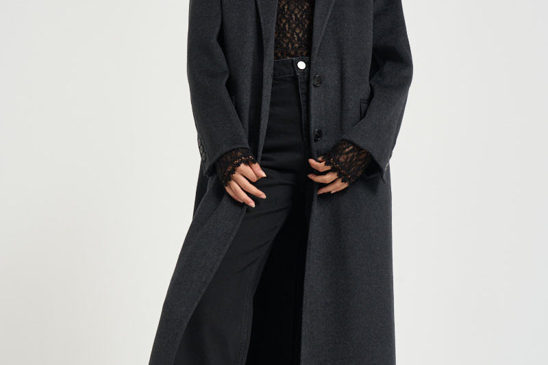 Cappotto donna Clesa lungo grigio antracite MA0575FA D3D03I02AN ISABEL MARANT 