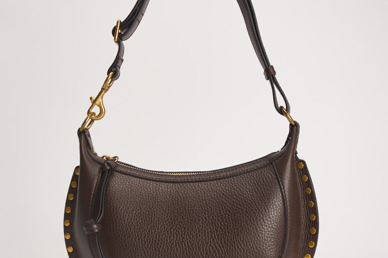 Borsa donna Oskan Moon in pelle martellata marrone PP0003FA D1C04M50CF ISABEL MARANT 