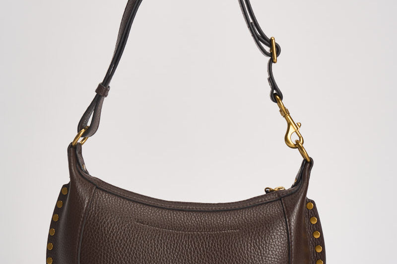 Borsa donna Oskan Moon in pelle martellata marrone PP0003FA D1C04M50CF ISABEL MARANT 