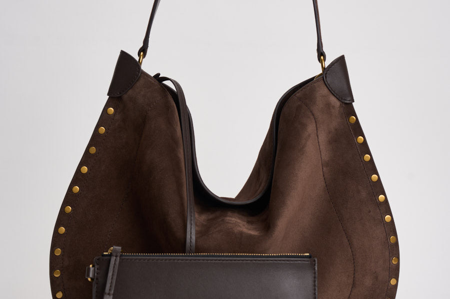 Borsa donna Oskan Hobo Soft in suede marrone PP0200FA B2C03M50CF ISABEL MARANT 