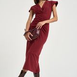 Abito donna lungo amaranto scuro RO1174FB A1N4180DB ISABEL MARANT 