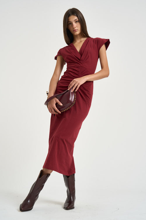 Abito donna lungo amaranto scuro RO1174FB A1N4180DB ISABEL MARANT 