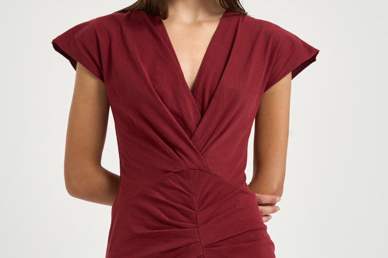 Abito donna lungo amaranto scuro RO1174FB A1N4180DB ISABEL MARANT 