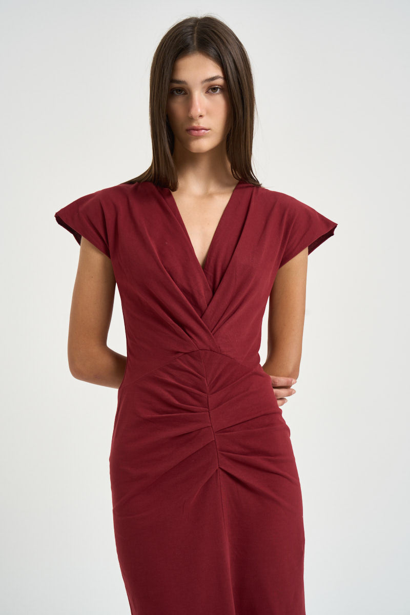 Abito donna lungo amaranto scuro RO1174FB A1N4180DB ISABEL MARANT 