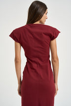 Abito donna lungo amaranto scuro RO1174FB A1N4180DB ISABEL MARANT 