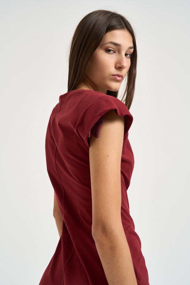 Abito donna lungo amaranto scuro RO1174FB A1N4180DB ISABEL MARANT 