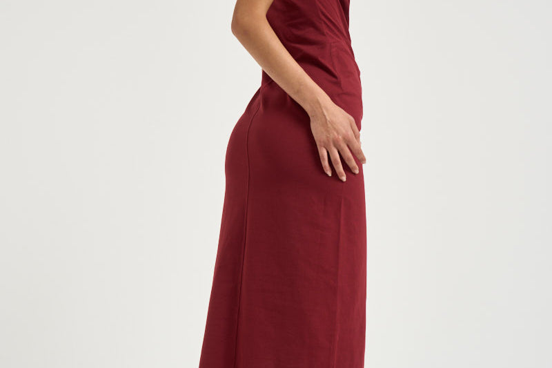 Abito donna lungo amaranto scuro RO1174FB A1N4180DB ISABEL MARANT 