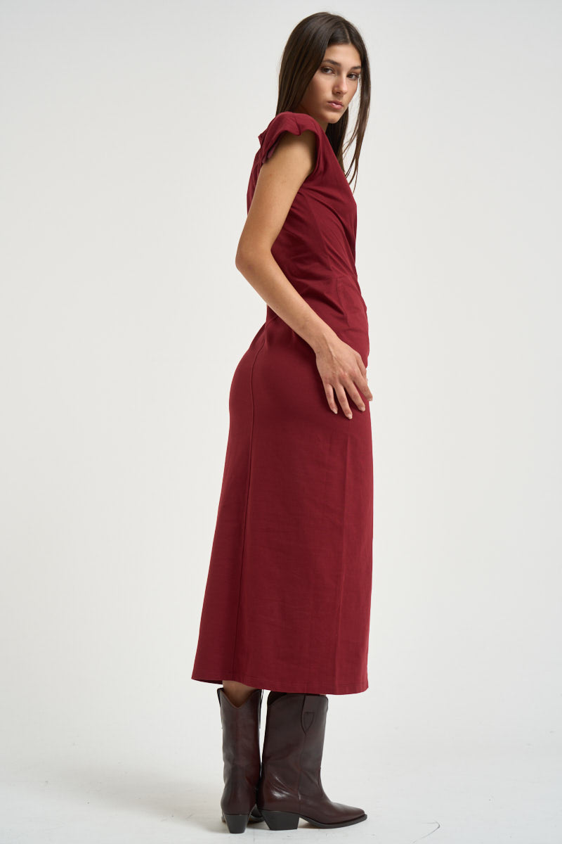 Abito donna lungo amaranto scuro RO1174FB A1N4180DB ISABEL MARANT 