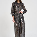 Abito donna Felby lungo stampa animalier argento RO1202FB D4J16IBKSI ISABEL MARANT 