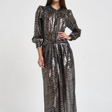 Abito donna Felby lungo stampa animalier argento RO1202FB D4J16IBKSI ISABEL MARANT 