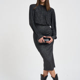 Abito donna Aliza midi nero con lurex RO1212FA D4L05I01BK ISABEL MARANT 