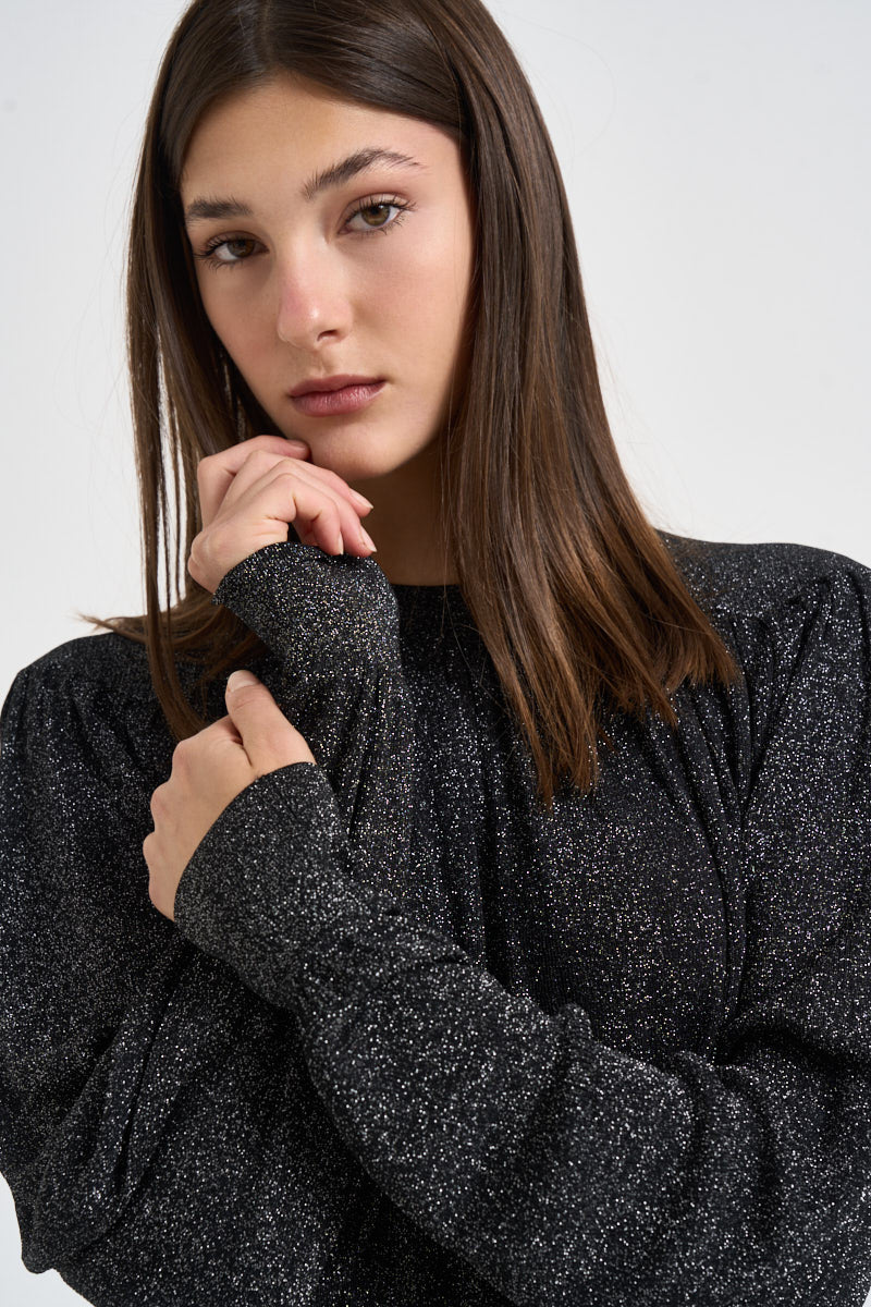 Abito donna Aliza midi nero con lurex RO1212FA D4L05I01BK ISABEL MARANT 