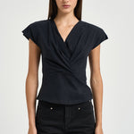 Top donna Nadrine drappeggiato nero TS0341FA A1N4101BK ISABEL MARANT 