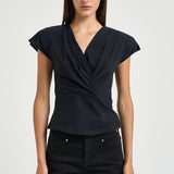 Top donna Nadrine drappeggiato nero TS0341FA A1N4101BK ISABEL MARANT 