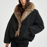 Giacca donna Charone con collo in eco-pelliccia nera VE0606FA D1C01I01BK ISABEL MARANT 