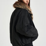 Giacca donna Charone con collo in eco-pelliccia nera VE0606FA D1C01I01BK ISABEL MARANT 