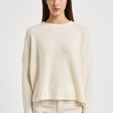 Maglia donna Amea maniche traforate bianco latte AMEA 4337BLANC KUJTEN 