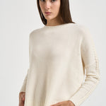 Maglia donna Amea maniche traforate bianco latte AMEA 4337BLANC KUJTEN 
