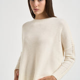 Maglia donna Amea maniche traforate bianco latte AMEA 4337BLANC KUJTEN 