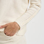 Maglia donna Amea maniche traforate bianco latte AMEA 4337BLANC KUJTEN 