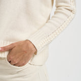 Maglia donna Amea maniche traforate bianco latte AMEA 4337BLANC KUJTEN 