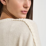 Maglia donna Amea maniche traforate bianco latte AMEA 4337BLANC KUJTEN 