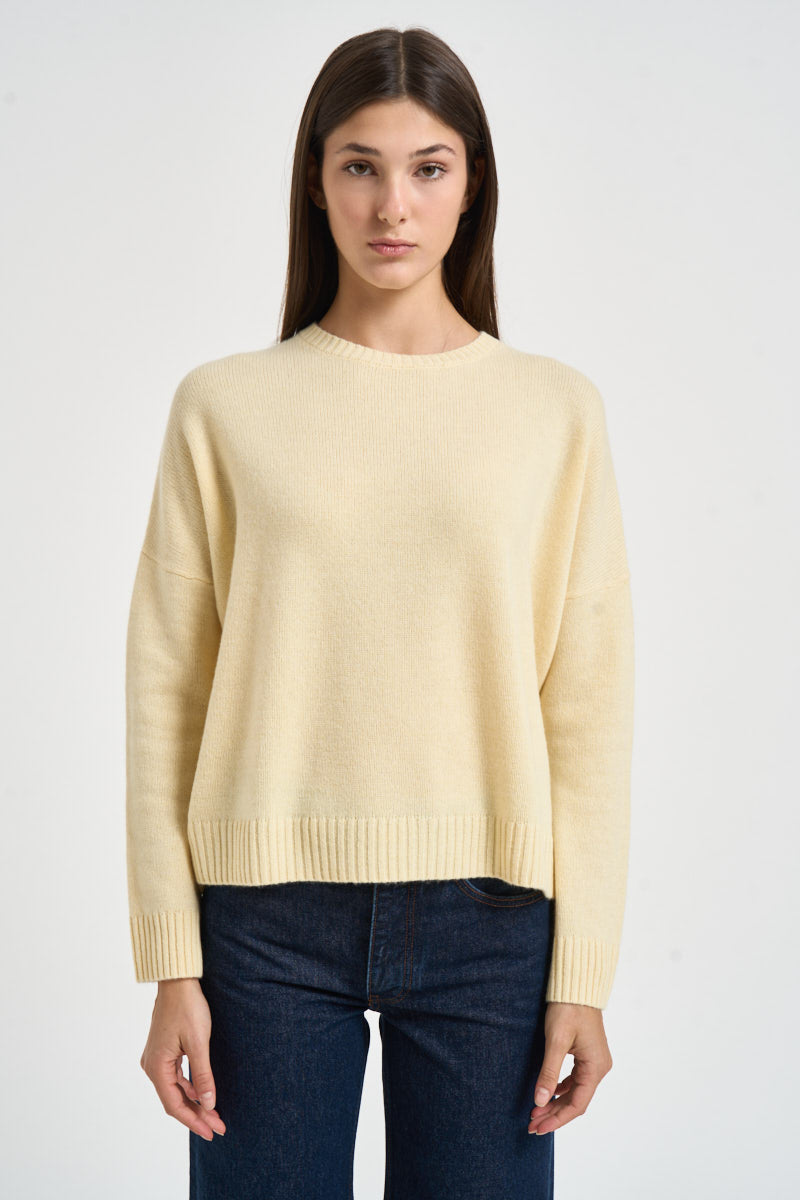 Maglia donna Amelie girocollo giallo pastello AMELIE ANIS KUJTEN 