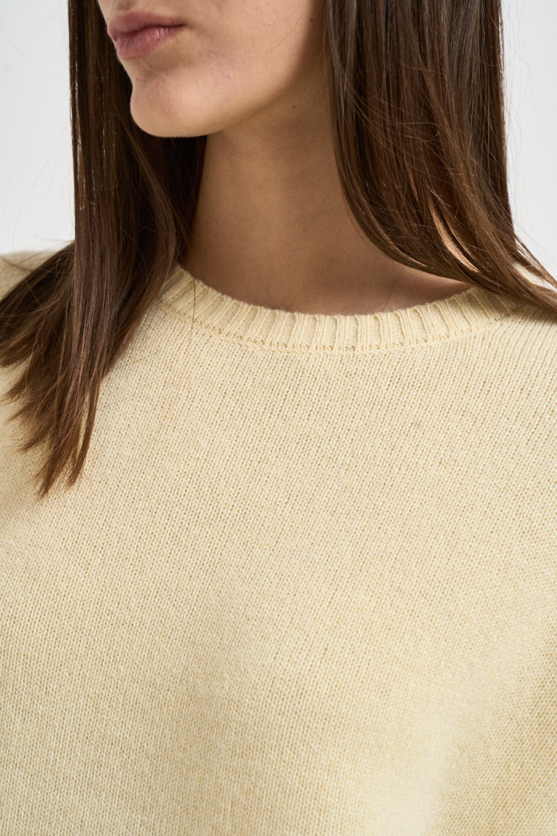 Maglia donna Amelie girocollo giallo pastello AMELIE ANIS KUJTEN 