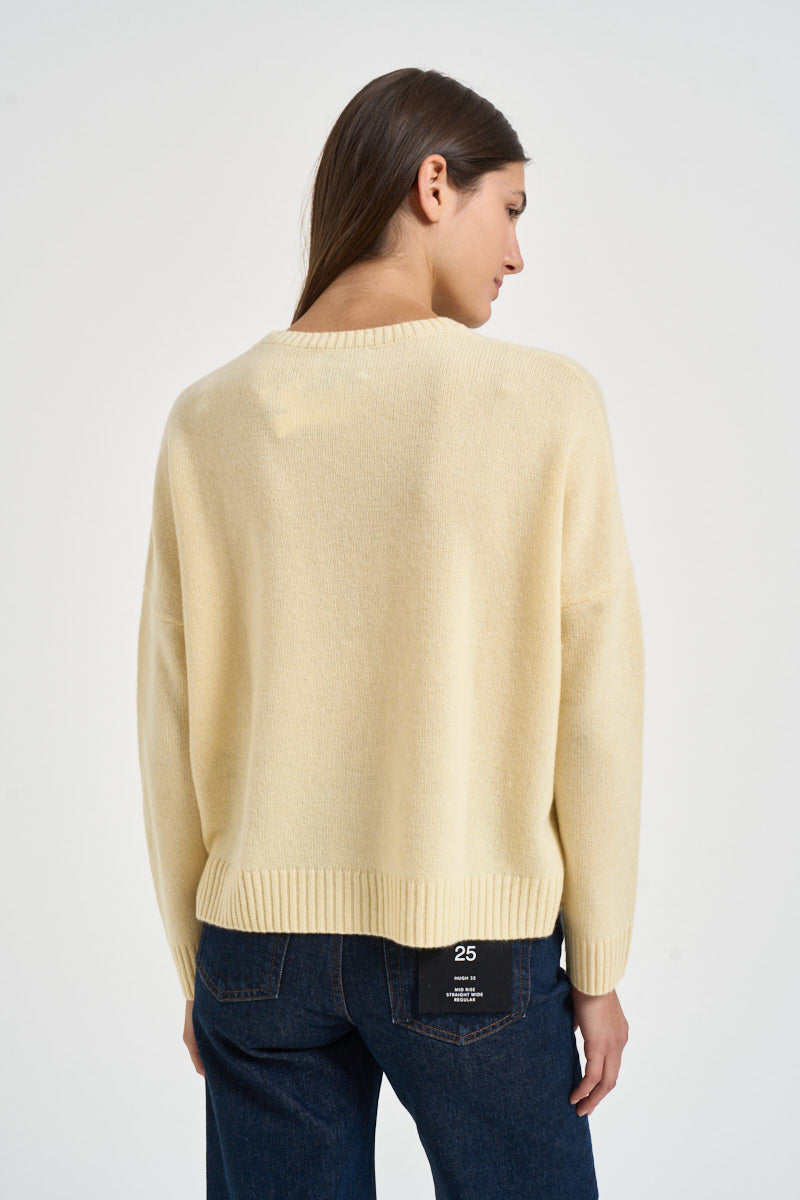 Maglia donna Amelie girocollo giallo pastello AMELIE ANIS KUJTEN 