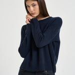 Maglia donna Amelie girocollo blu navy AMELIE MARINE KUJTEN 