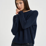 Maglia donna Amelie girocollo blu navy AMELIE MARINE KUJTEN 