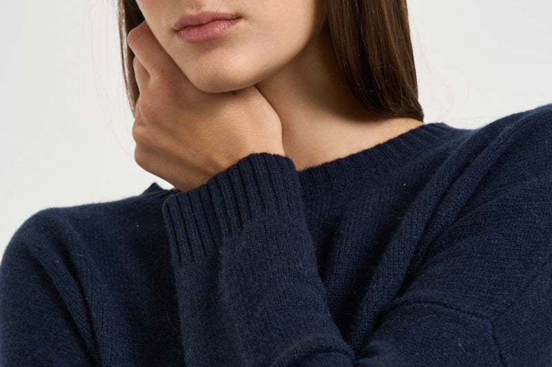 Maglia donna Amelie girocollo blu navy AMELIE MARINE KUJTEN 