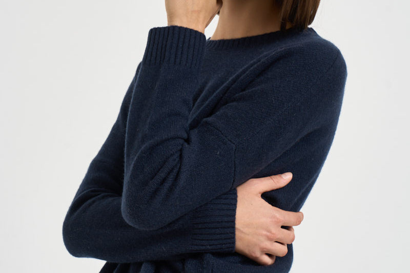Maglia donna Amelie girocollo blu navy AMELIE MARINE KUJTEN 