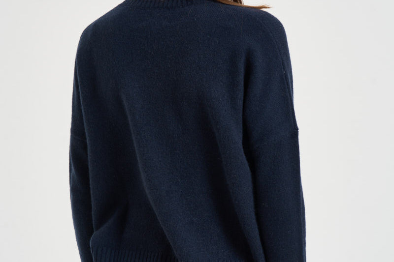 Maglia donna Amelie girocollo blu navy AMELIE MARINE KUJTEN 