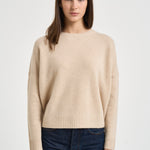 Maglia donna Amelie girocollo beige chiaro AMELIE ORGANIC KUJTEN 